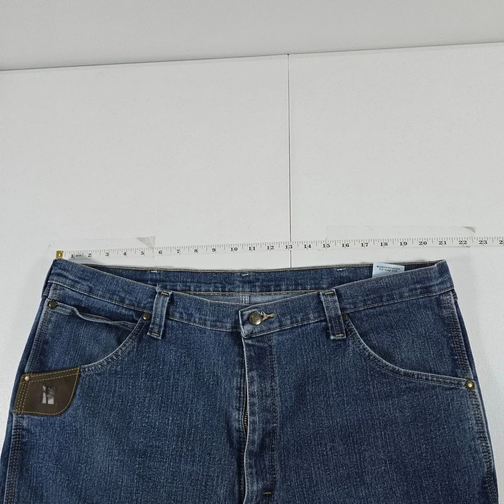 Wrangler RIGGS Workwear Mens Relaxed Fit Jeans Dark Wash 42x32 3WAC5MS‎ Blue